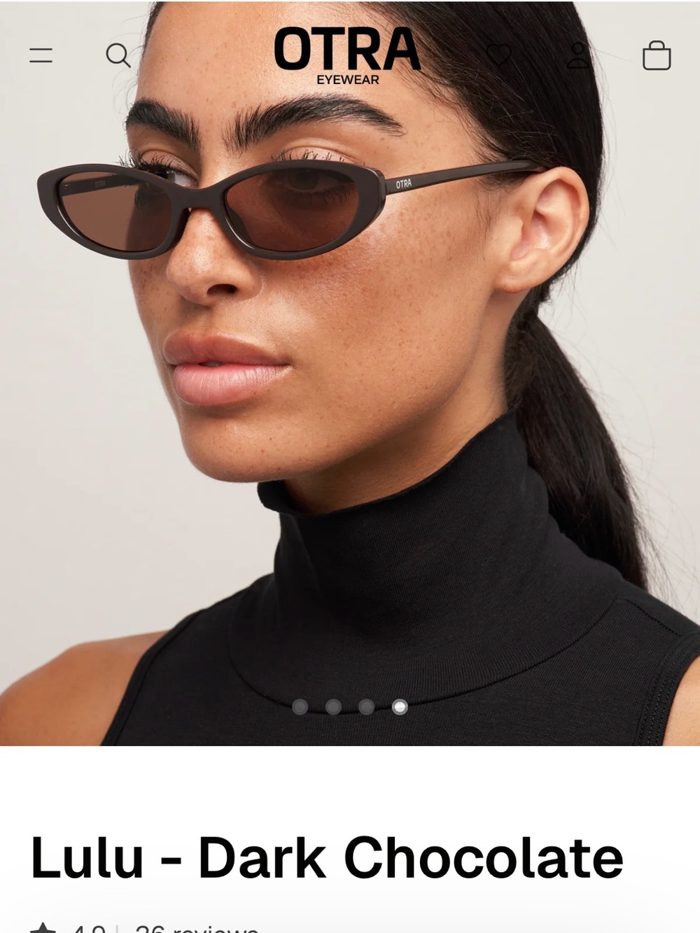 Otra Lulu Dark Chocolate Brown Slim Cat Eye Chic 90’s Sunglasses